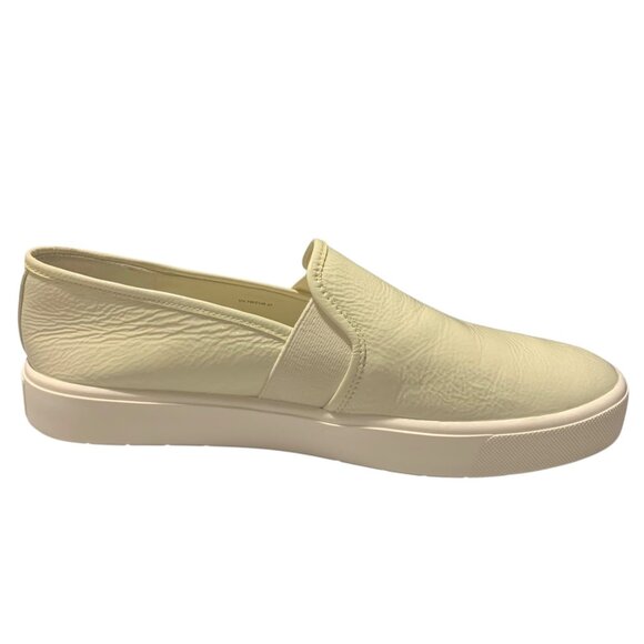 VINCE. Cream Moonlight Crinkle Patent Leather Blair II Slip-On Sneakers Size 7M - Picture 4 of 9